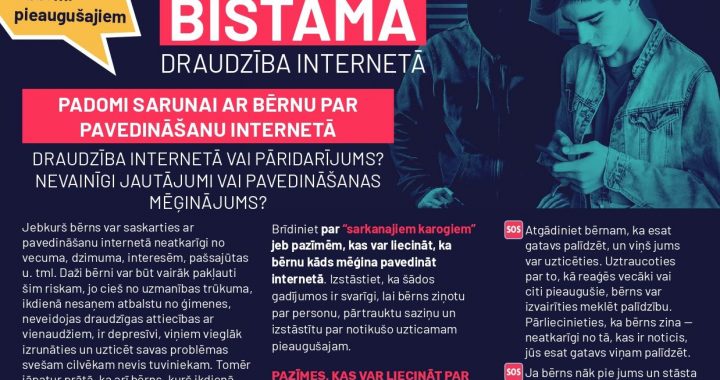 Valsts policija aicina vecākus runāt ar bērniem par pavedināšanu internetā